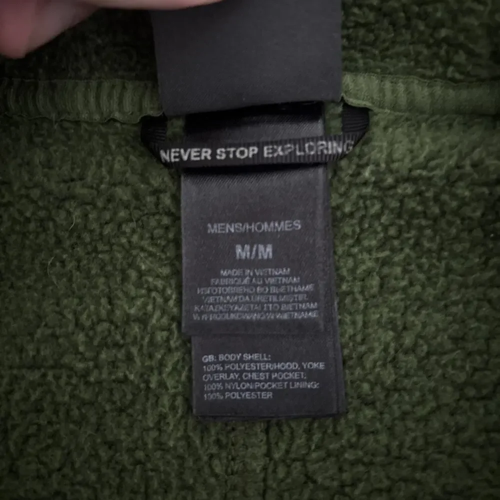 THE NORTH FACE Hoodie Size Medium Green Mens Full Zip Sweatshirt